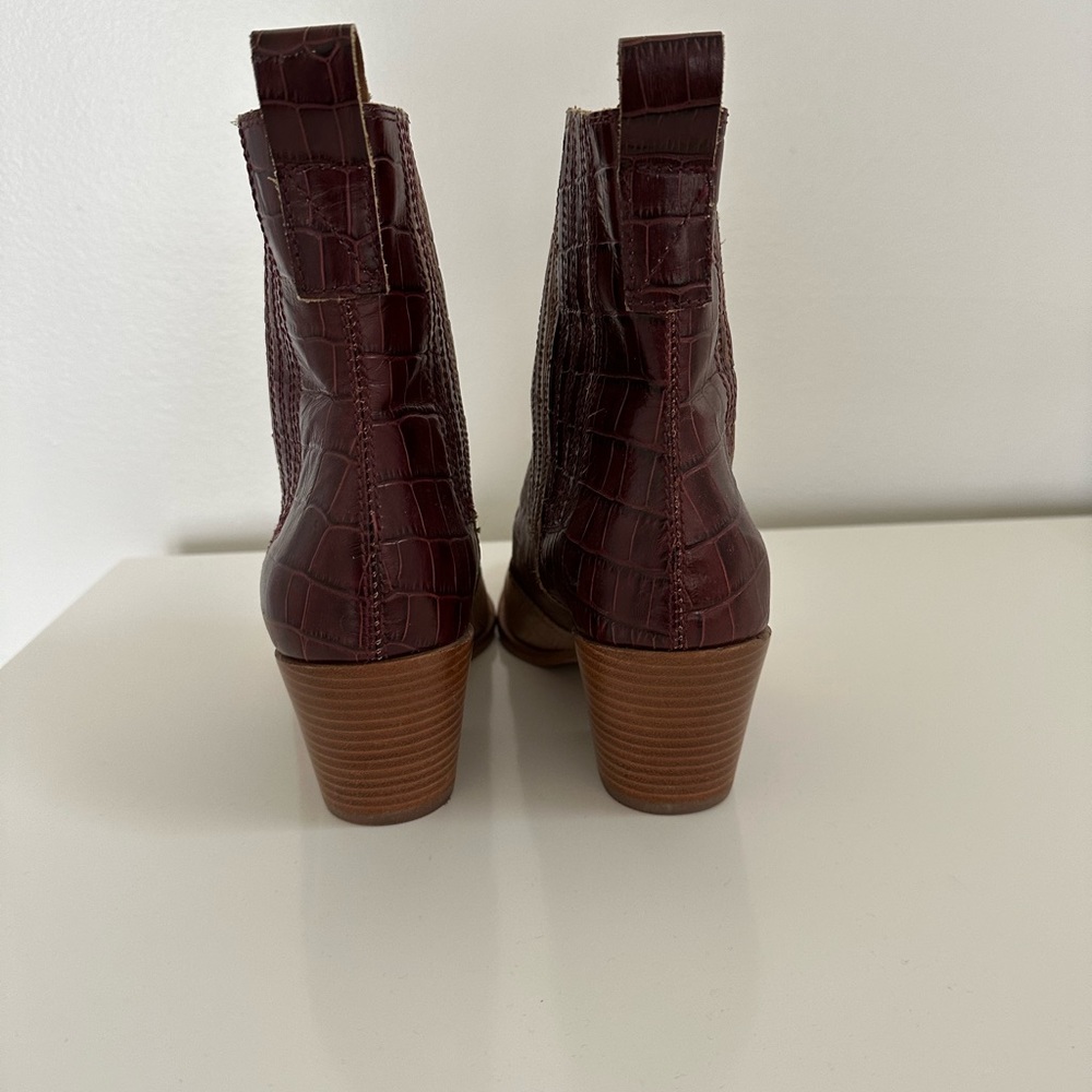 SERNA BOOTIES BROWN MULTI CROCO PRINT LEATHER - Picture 3 of 6